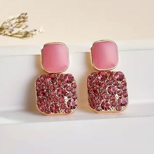 14K Gold plated Pink Grapefruit zircon earrings new with tags NWT blogger choice